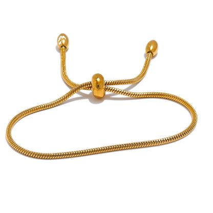 Fashion Exquisite Basic Chain Pull-out Adjustable Bracelet Bangle Gold Platinum Plated Daily High Quality Jewelry Gift