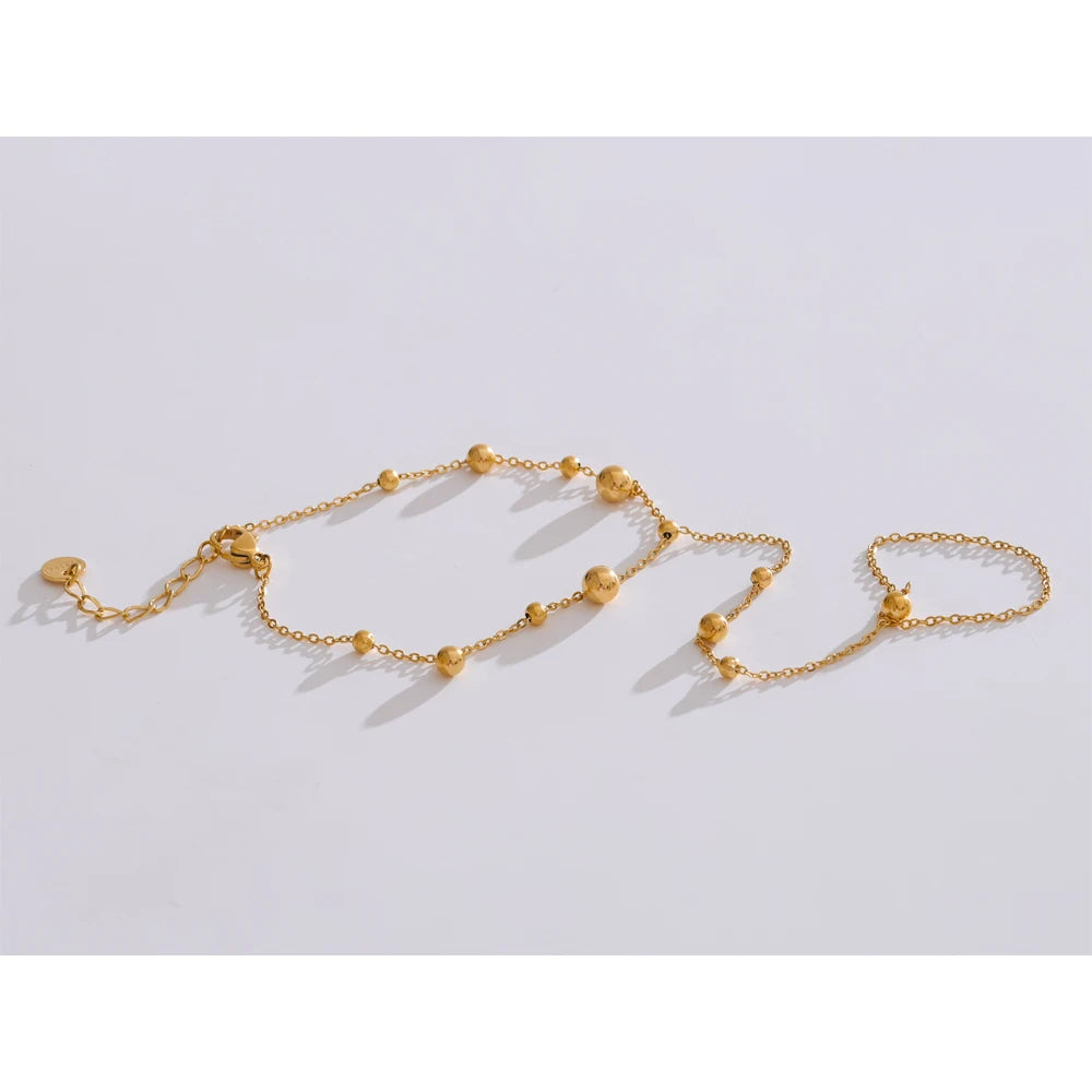 Trendy Stainless Steel Zircon Beads Back of Hand Chain Finger Bracelet Fashion Chic Sexy Jewelry Waterproof Wholesale Gift