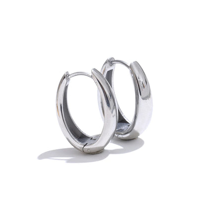 316L Stainless Steel Geometric U-Shape Hoop Earrings 18K Gold PVD Plated Popular Daily Classy Waterproof Jewelry Accessory