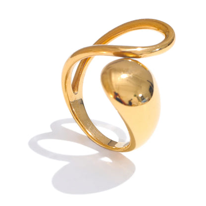 Creative 316L Stainless Steel Geometric Fashion Open Adjustable Ring 18K PVD Plated New Daily Chic High Quality Jewelry