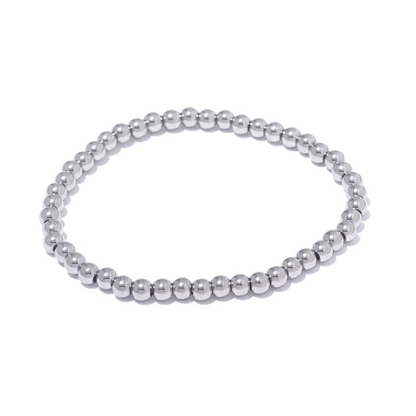 3/4/5/6 MM Stainless Steel Beads Daily Handmade Elastic Bracelet Bangle Waterproof Wrist Wholesale Gold Color Jewelry Men