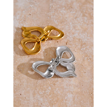 Stainless Steel Christmas Bow Knot Brooches Rust Proof Charm Unisex Jewelry for Women Men Wholesale Gift