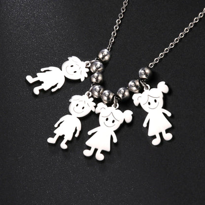 Personalized Boy Girl Necklace Custom Chain Name Mother Father Day Kid Family Gift For Women Men Stainless Steel Pendant Jewelry