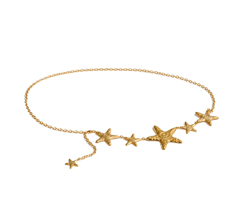 Summer Ocean Style Starfish Waist Body Chain Fashion Charm Jewelry Waterproof Stainless Steel Beach Vacation Accessories