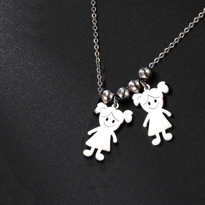 Personalized Boy Girl Necklace Custom Chain Name Mother Father Day Kid Family Gift For Women Men Stainless Steel Pendant Jewelry