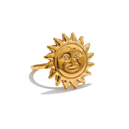 Hot Style 18K Gold Color PVD Sun Face Pendant Necklace Waterproof Stainless Steel Arrivals Popular Jewelry Wholesale