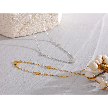 Rust Proof Stainless Steel Heart Chain Anklet Gold Silver Color 18K PVD Plated Summer Fashion Jewelry for Women