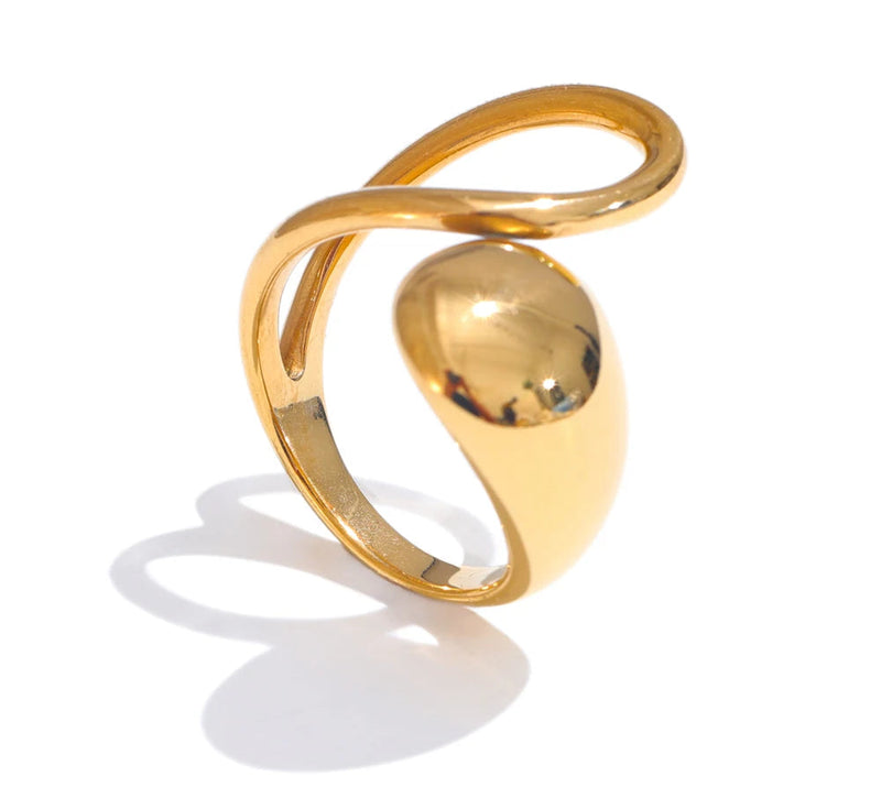 Creative 316L Stainless Steel Geometric Fashion Open Adjustable Ring 18K PVD Plated New Daily Chic High Quality Jewelry