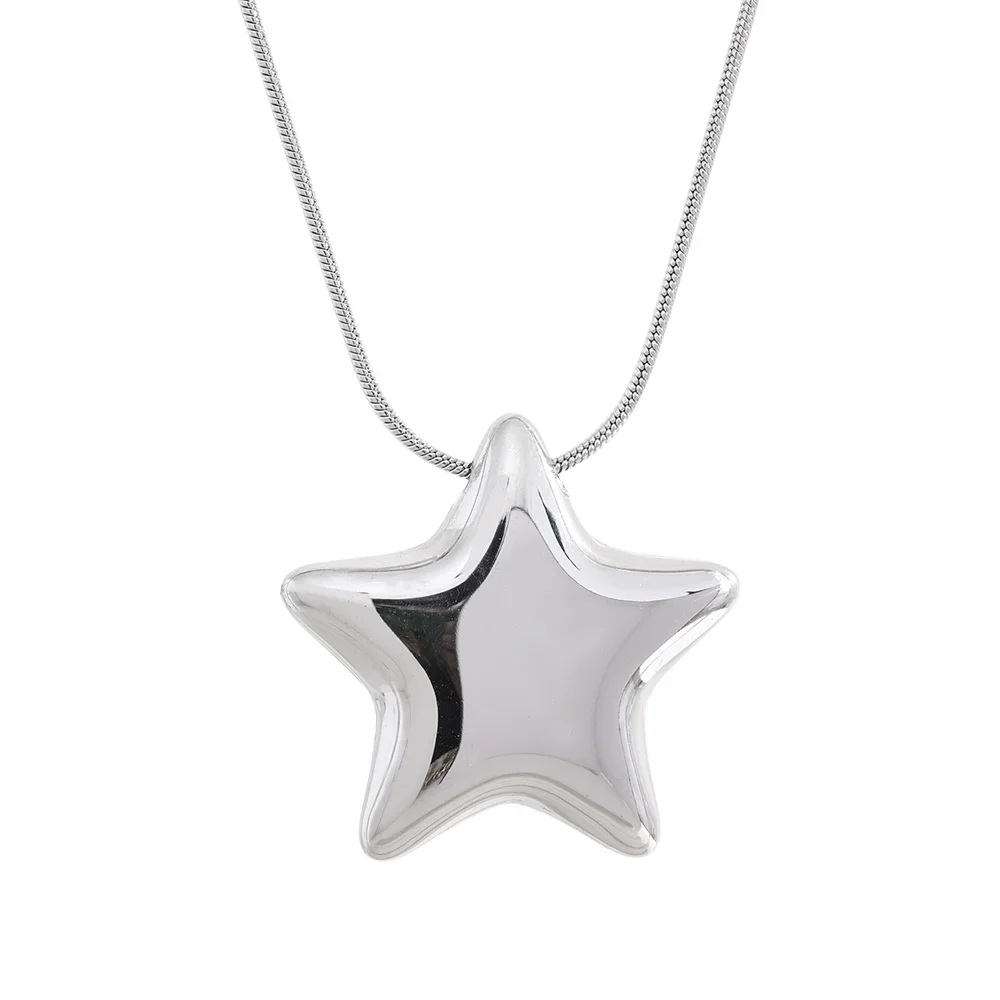 316l Stainless Steel Star Pendant Necklace Waterproof 18K PVD Plated Metal Fashion Jewelry Attractive Women Accessories