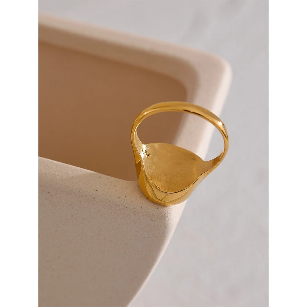 Luxury Cast Stainless Steel Sea Shell Golden ins Ring Tarnish Free Charm Fashion Women Korean Jewelry кольца для женщин