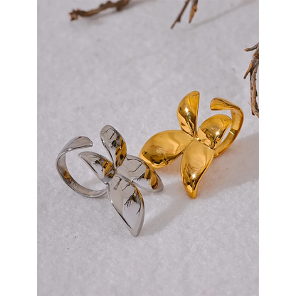 Exquisite Stainless Steel Butterfly Ring Waterproof 18K PVD Plated Metal Fashion Finger Jewelry бижутерия для женщин