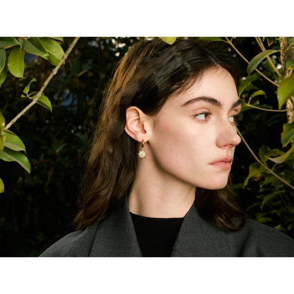 Exquisite Inlaid Zirconia Sun Drop Hoop Earrings for Women Stainless Steel Delicate Daily Jewelry Hypoallergenic