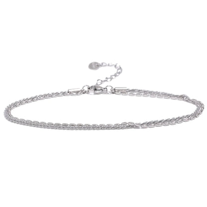 Classic Double Layer Exquisite Chain Stainless Steel Stylish Anklet Women Trendy Summer Charm Gold Silver Color Jewelry