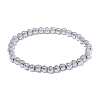 3/4/5/6 MM Stainless Steel Beads Daily Handmade Elastic Bracelet Bangle Waterproof Wrist Wholesale Gold Color Jewelry Men